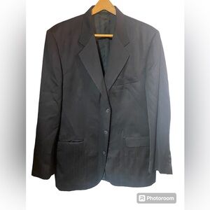 Millienium button Men’s black suit coat jacket 42 striped nwot blazer in USA